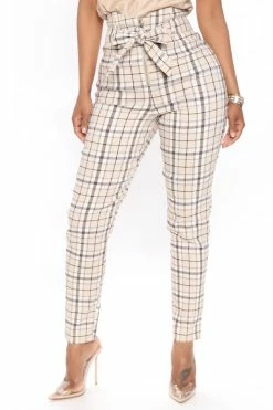 Fashion Nova Didn't You Know Skinny Pant - Taupe/combo Pants
