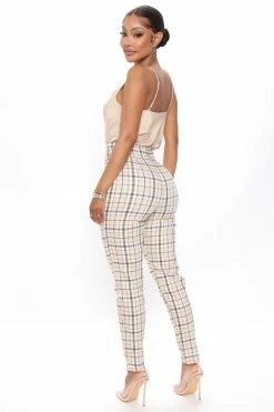 Fashion Nova Didn't You Know Skinny Pant - Taupe/combo Pants