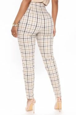 Fashion Nova Didn't You Know Skinny Pant - Taupe/combo Pants