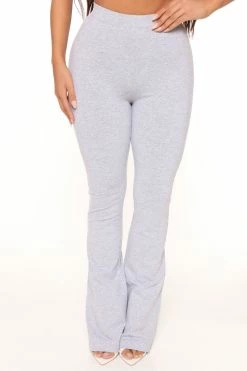 Fashion Nova Adriana Flare Pant - Heather Grey