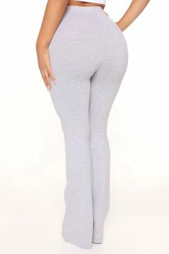 Fashion Nova Adriana Flare Pant - Heather Grey