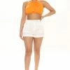 Fashion Nova Brokenhearted Tie Waist Shorts - White