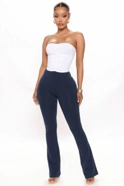 Fashion Nova Adriana Flare Pant - Navy