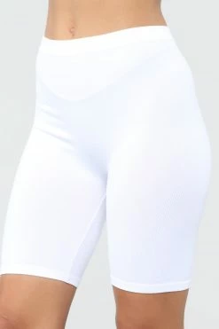Fashion Nova Effortless Seamless Biker Shorts - White