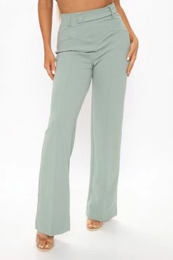 Fashion Nova Pants Sasha Wide Leg Pant - Sage