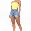 Fashion Nova Don't Say No High Rise Denim Shorts - Medium Blue Wash