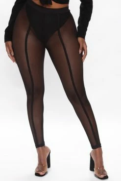 Fashion Nova Show Some Leg Mesh Leggings - Black