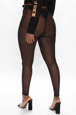 Fashion Nova Show Some Leg Mesh Leggings - Black