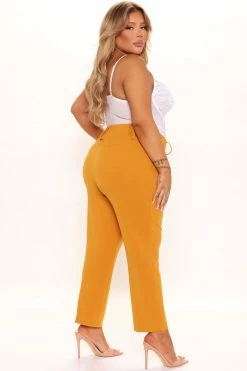 Fashion Nova Stay A While Trouser - Mustard