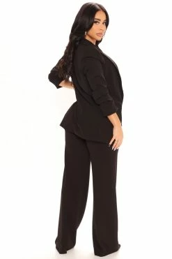 Fashion Nova Pants Celine Tie Waist Wide Leg Pant - Black