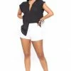 Fashion Nova Day Date Linen Shorts - White