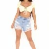 Fashion Nova Making Memories Destroyed Mom Shorts - Light Blue Wash
