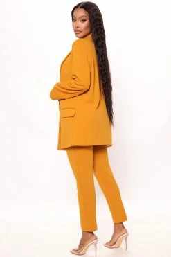 Fashion Nova Stay A While Trouser - Mustard