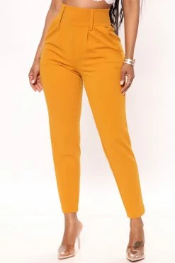 Fashion Nova Stay A While Trouser - Mustard