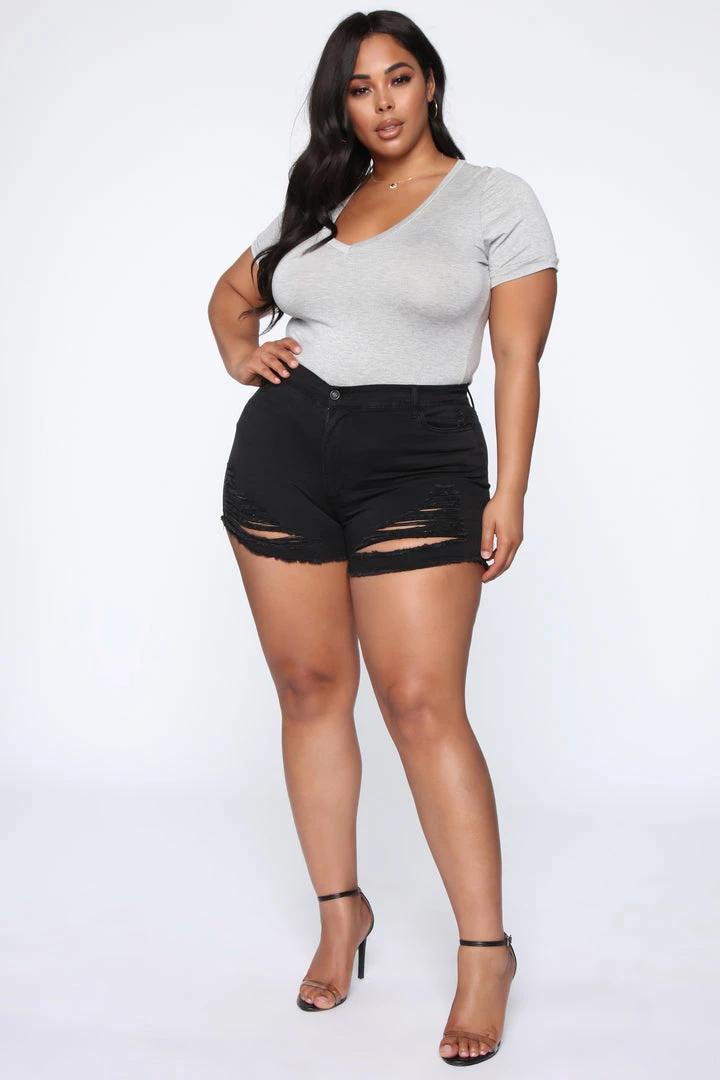Fashion Nova Sorry Mom Shorts - Black