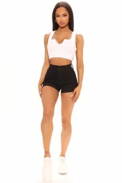 Fashion Nova Carter II Denim Shorts - Black