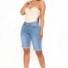 Flash Sale 🔥 Fashion Nova One And Only Stretch Bermuda Shorts - Light Blue Wash 😉 2 Fashion Nova One And Only Stretch Bermuda Shorts - Light Blue Wash