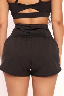 Fashion Nova Take Charge Running Short - Black Shorts