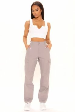 Fashion Nova Killing You Softly Utility Pants 29 - Grey