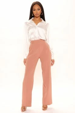 Fashion Nova No Limit Wide Leg Trouser 31 - Terracotta