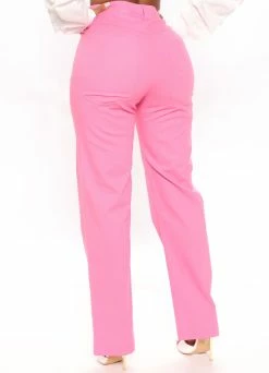 Fashion Nova Vacay Days Linen Pant - Pink