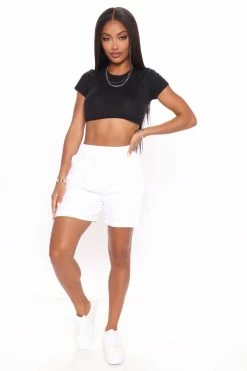 Fashion Nova Lounge With Me Sweatshorts - White