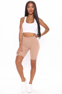 Fashion Nova Effortless Seamless Biker Shorts - Mocha