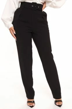 Fashion Nova Pants Work For It Belted Trouser 28 - Black