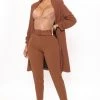 Fashion Nova Talia Belted Pants - Brown