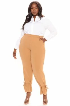 Fashion Nova Into The Office Trouser - Tan