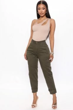 Fashion Nova Bring It Cargo Pant 26 - Olive Pants