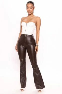 Fashion Nova Pants Sammie Flare Pant 31 - Chocolate