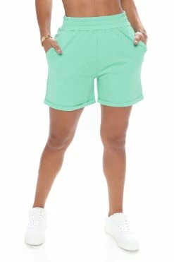 Fashion Nova Lounge With Me Sweatshorts - Sage