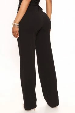 Fashion Nova Celine Belted Wide Leg Pant - Black