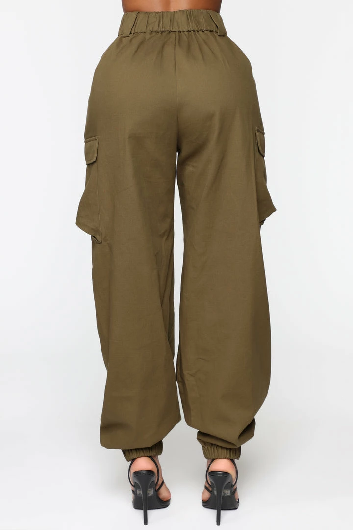 Fashion Nova Amelia Oversized Cargo Pants - Olive