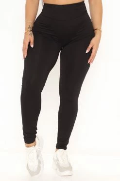 Fashion Nova Running On Coffee Legging - Black Leggings