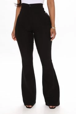 Fashion Nova Hot Flare High Waist Pant - Black