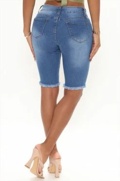 Budget ๐ Fashion Nova City Slicker Distressed Denim Bermuda Shorts - Medium Blue Wash โ๏ธ 10 Fashion Nova City Slicker Distressed Denim Bermuda Shorts - Medium Blue Wash