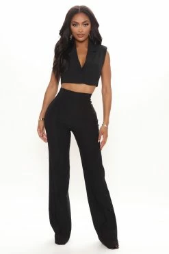 Fashion Nova Pants Veronica High Waist Dress Pant - Black