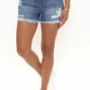 Discount 🛒 Fashion Nova The Mixer Elastic Waistband Denim Shorts - Medium Wash 🤩 1 Fashion Nova The Mixer Elastic Waistband Denim Shorts - Medium Wash
