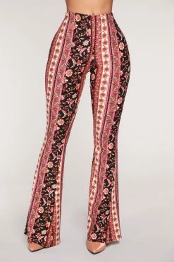 Fashion Nova Desert Dreamer Flare Pants - Rust
