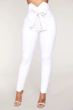 Fashion Nova Knot Your Girl Pants - White