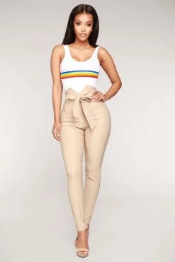 Fashion Nova Knot Your Girl Pants - Khaki