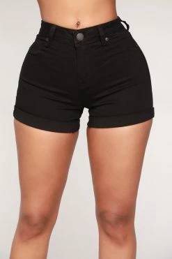 Fashion Nova No Muffin Top Denim Shorts - Black