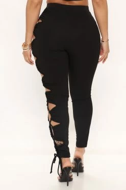 Fashion Nova Pants Eyes On Me Cutout Pant - Black