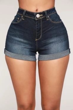Fashion Nova No Muffin Top Denim Shorts - Dark Denim