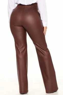 Hot Sale ✔️ Fashion Nova Victoria High Waisted 👗 Dress Pants Faux Leather 35 - Brown ✨ 11 Fashion Nova Victoria High Waisted Dress Pants Faux Leather 35 - Brown