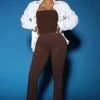 Fashion Nova Adriana Flare Pant - Chocolate