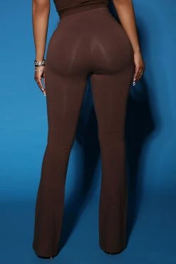 Fashion Nova Adriana Flare Pant - Chocolate
