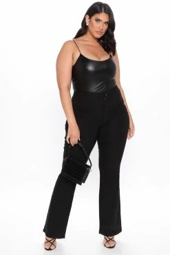 Fashion Nova Hot Flare High Waist Pant - Black